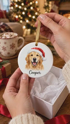 Pulling ornament from box